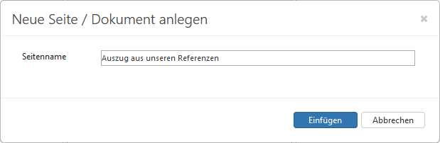 TWT Publisher Content Management System: Neue Seite anlegen