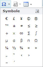 TWT Publisher Content Management System: Symbol einfügen
