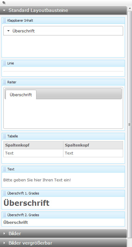 TWT Publisher Content Management System: Layout-Bausteine
