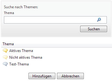 TWT Publisher Content Management System: Abonnierte Themen