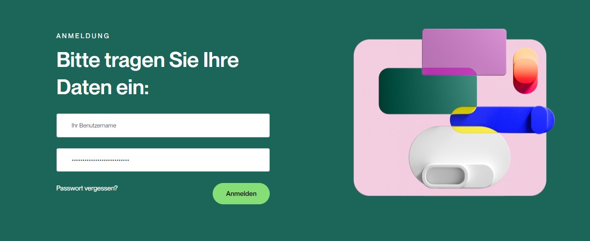 TWT Publisher Content Management System: Login-Maske