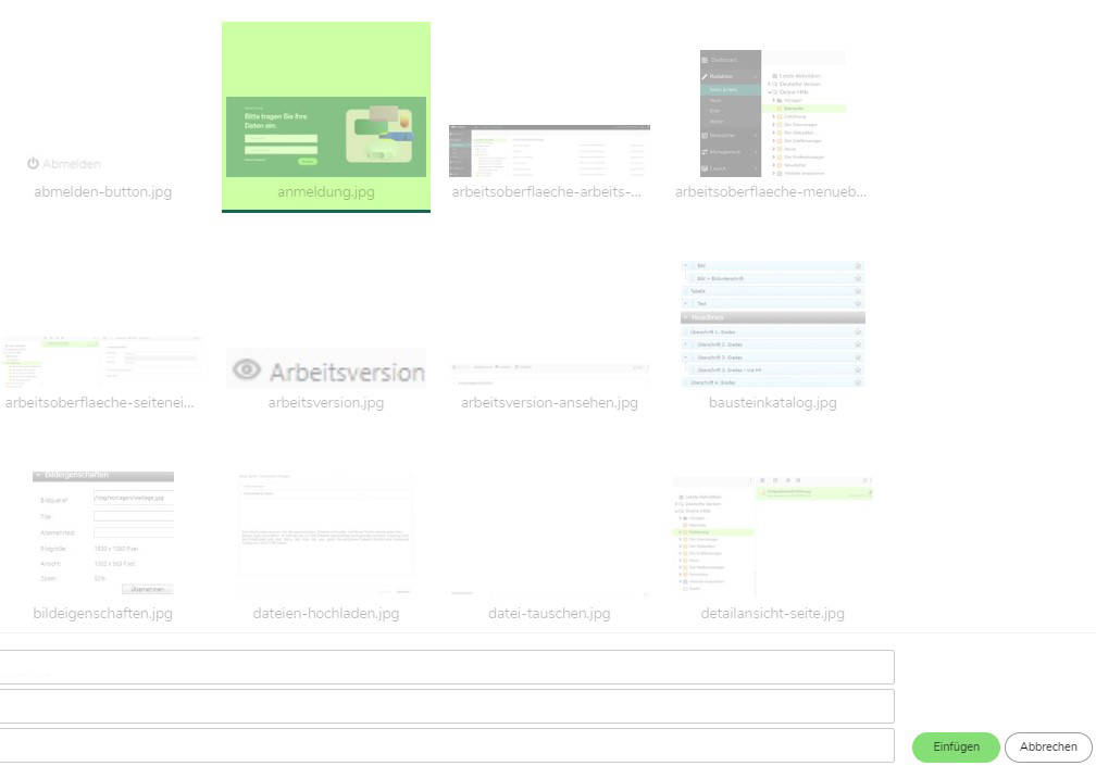 TWT Publisher Content Management System: Auswahl des Bildes
