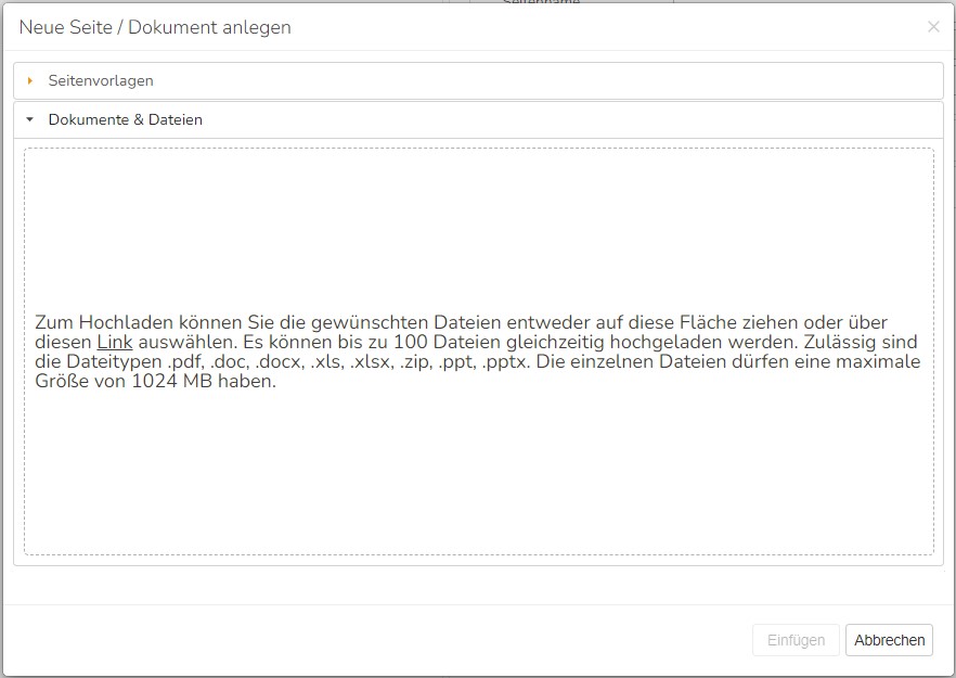 TWT Publisher Content Management System: Neue Seite anlegen