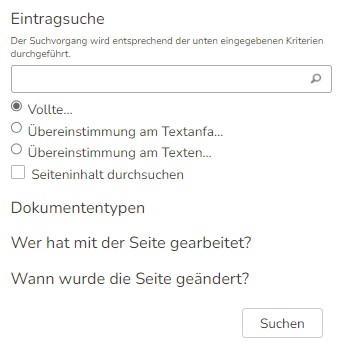 TWT Publisher Content Management System: Suchfunktion