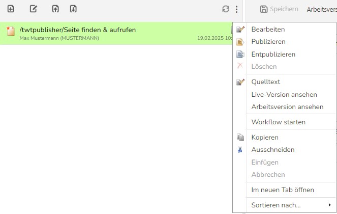 TWT Publisher Content Management System: Seite Kopieren