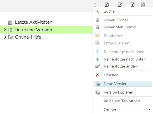 TWT Publisher Content Management System: Version kopieren