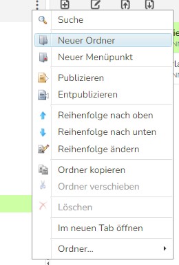 TWT Publisher Content Management System: Erstellung eines neuen Newsletterordners
