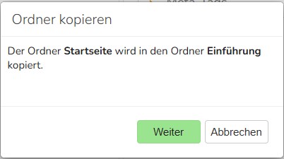 TWT Publisher Content Management System: Menüordner kopieren