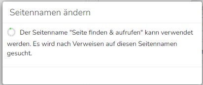 TWT Publisher Content Management System: Abhängigkeitsprüfung bei Änderung des Seitennamens