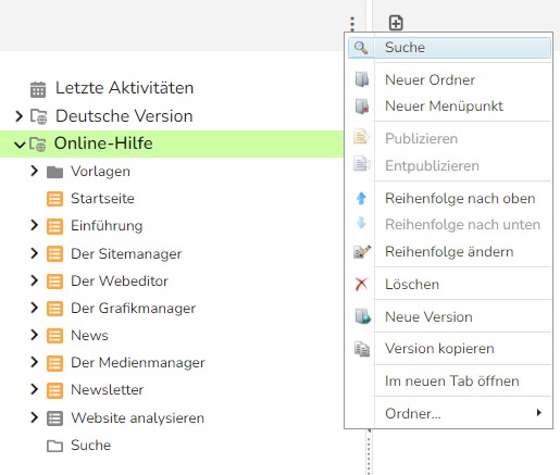 TWT Publisher Content Management System: Suchfunktion