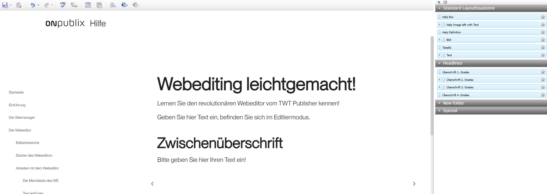 TWT Publisher Content Management System: Webeditor